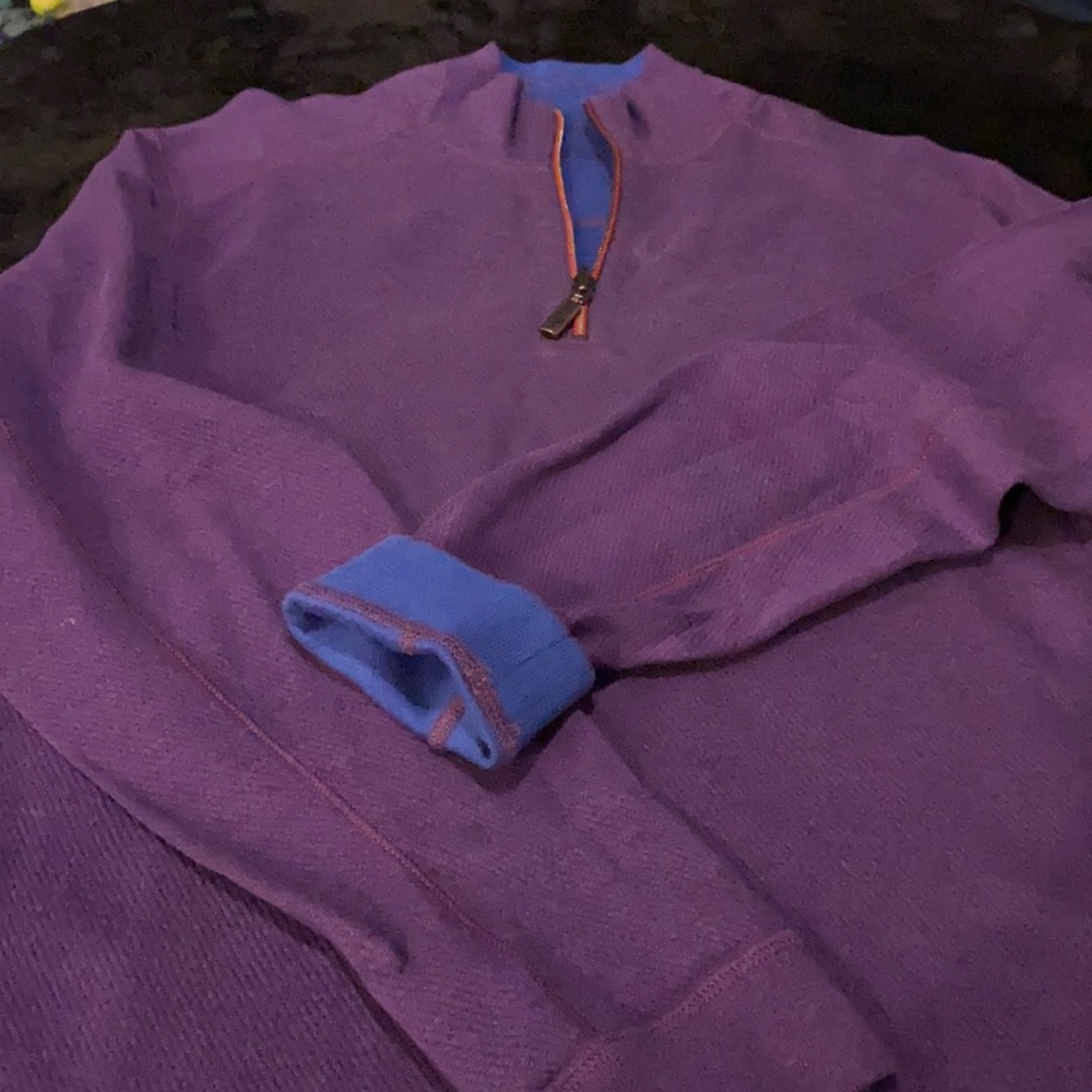 Tommy Bahama sweater reversible purple and blue